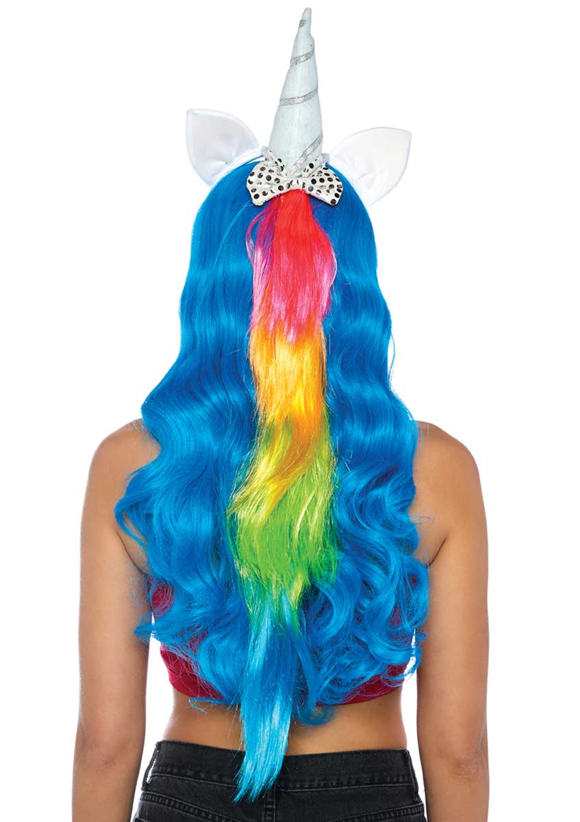 Leg Avenue A2781 Magical Unicorn Headband With Rainbow Wig Mane In Caps