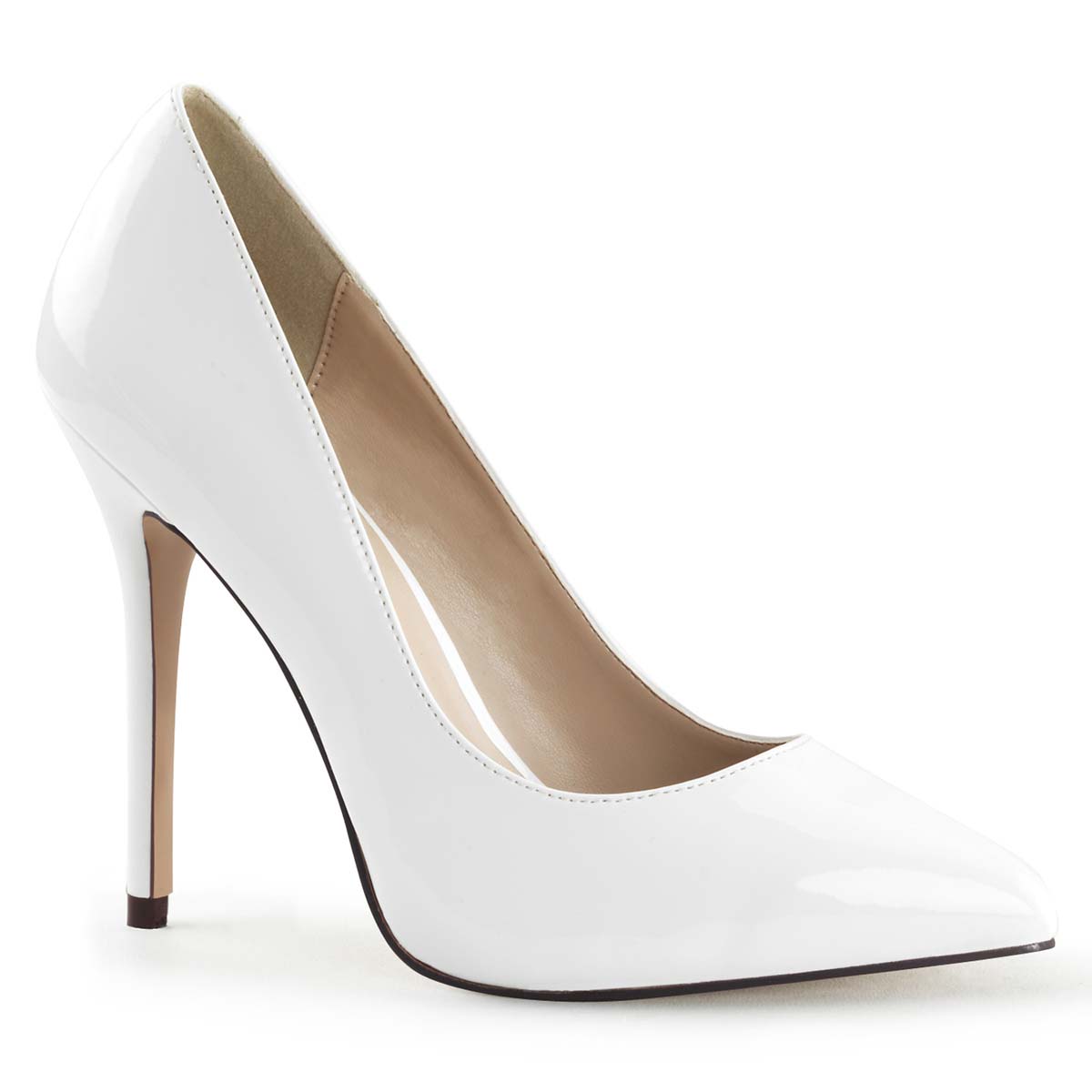 Pleaser Amuse White Patent In Sexy Heels Platforms