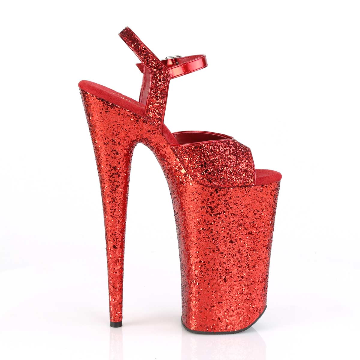 Pleaser Beyond Lg Red Glitter In Sexy Heels Platforms