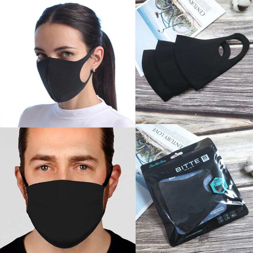 Beverlyheels Thermal Face Mask - Reusable Washable, Respirator Safe - Single Mask - Black in Face Masks - Industrial Goth Corona - $6.99