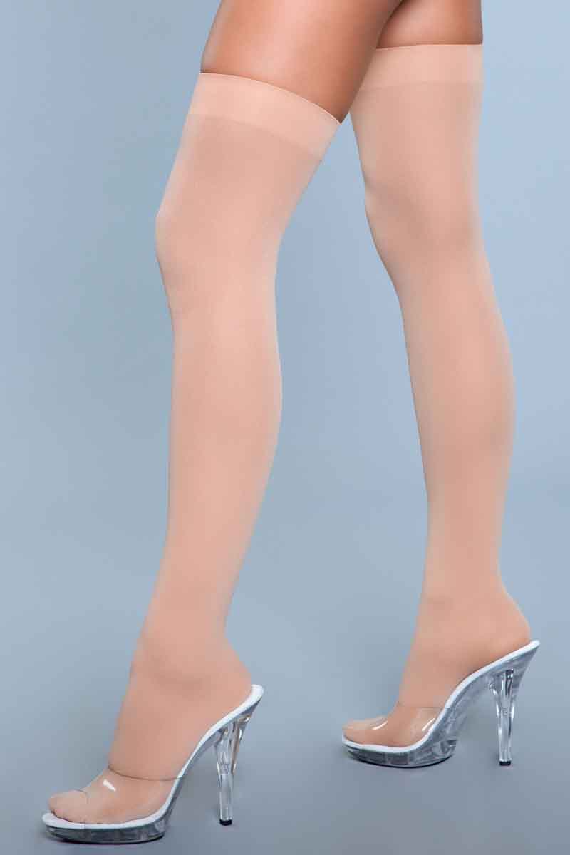 BeWicked 1932 Opaque Nylon Thigh Highs Nude in Hosiery, Leggings, Stockings  and Socks - $7.99