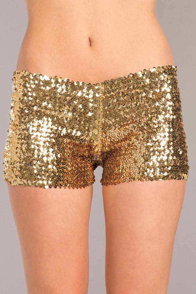 Bewicked Bw1676gd Sequin Booty Shorts Gold In Shorts And Skirts 799 7118