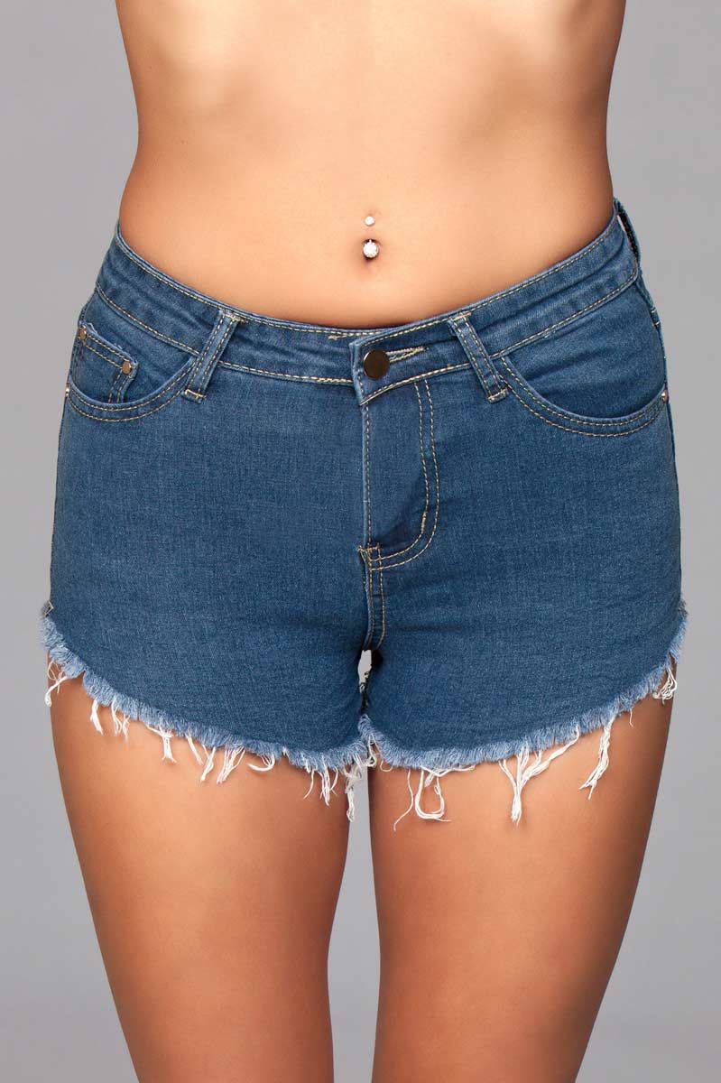 BeWicked J12BL Zip Me Up Denim Shorts in Shorts and Skirts - $22.99