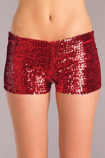 Bewicked Bw1676rd Sequin Booty Shorts Red In Shorts And Skirts 699 7315