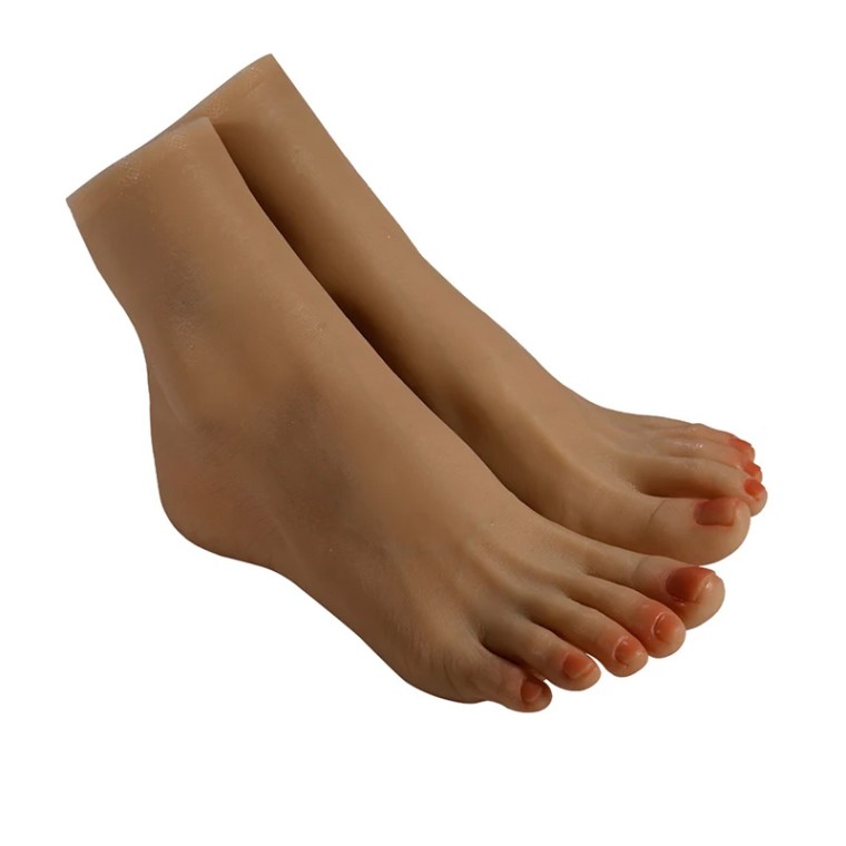 Platinum Silicone Foot Model Female Feet Realistic Display 22cm