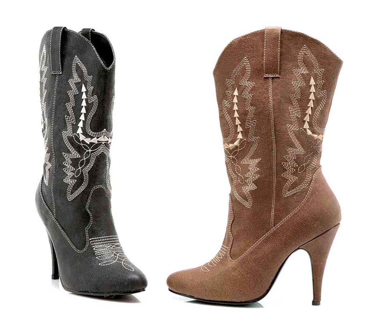 Ellie Shoes Halloween 418-COWGIRL - Black in Sexy Boots - $58.07