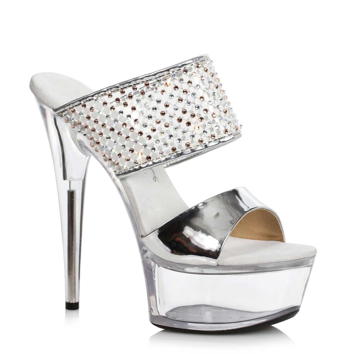 Ellie Shoes 609-AILEEN Silver in Sexy Heels & Platforms - $87.99