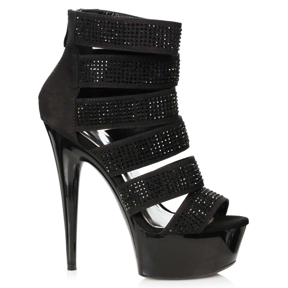 Ellie Shoes 609-MEGAN Black in Sexy Boots - $80.95