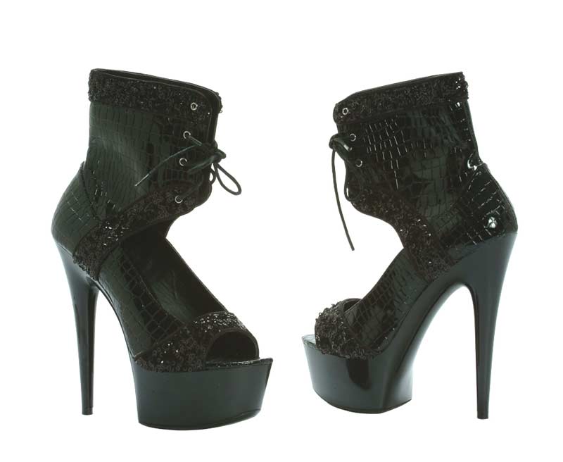 Ellie Shoes 609 Viper Black In Sexy Heels And Platforms 4663