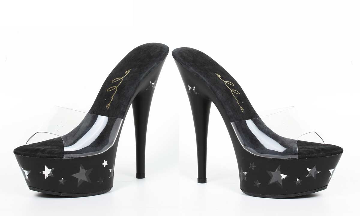 Ellie Shoes 609 Starred Black In Sexy Heels And Platforms 4575