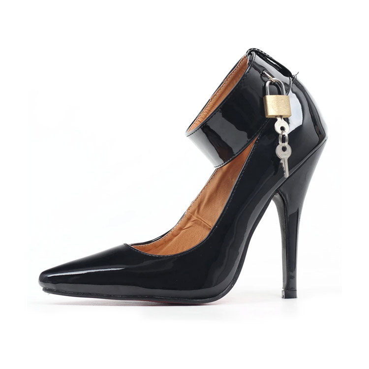 JiaLuoWei High Heel Pointed Toe Ankle Strap Padlock Pumps Colors In Sexy Heels Platforms