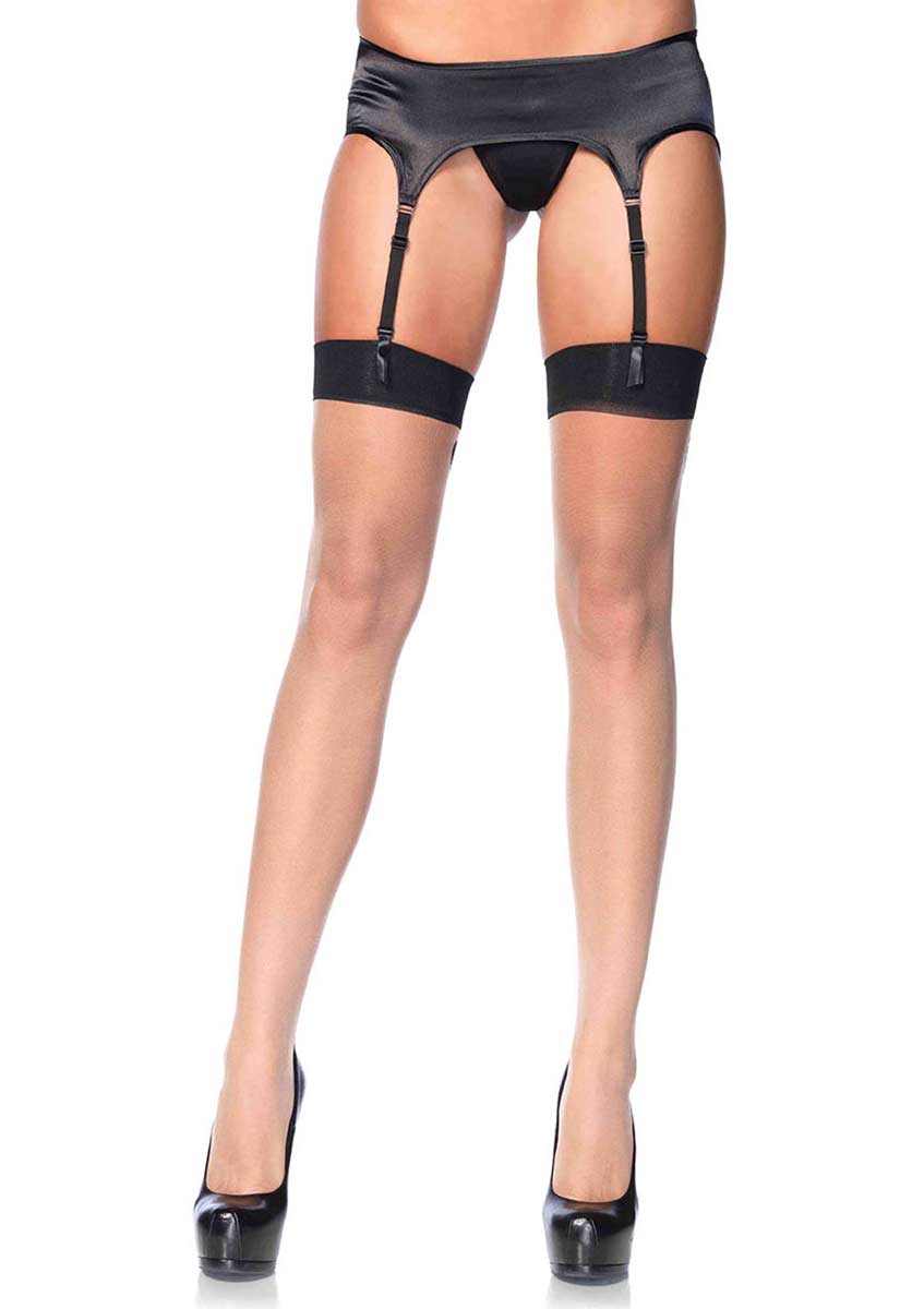 Leg Avenue Spandex Sheer Baroque Cuban Heel Backseam Stockings In Hosiery Leggings Stockings