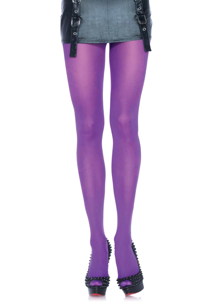 Leg Avenue Nylon Tights One Size Purple In Lingerie Bras Panties Teddies Thongs Lifts And 5914