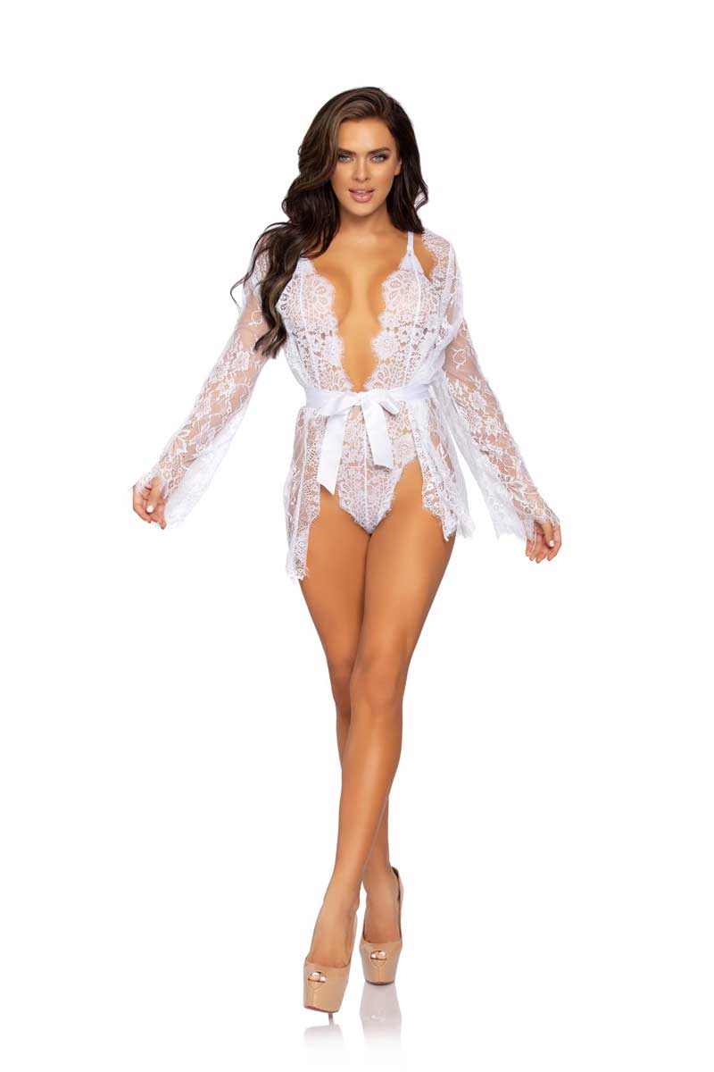 Leg Avenue 86112 3 Pc Floral Lace Teddy With Adjustable Straps And Cheeky  Thong Back, Match in Lingerie, Bras, Panties, Teddies, Thongs, Lifts and  Body Shapers - $68.99