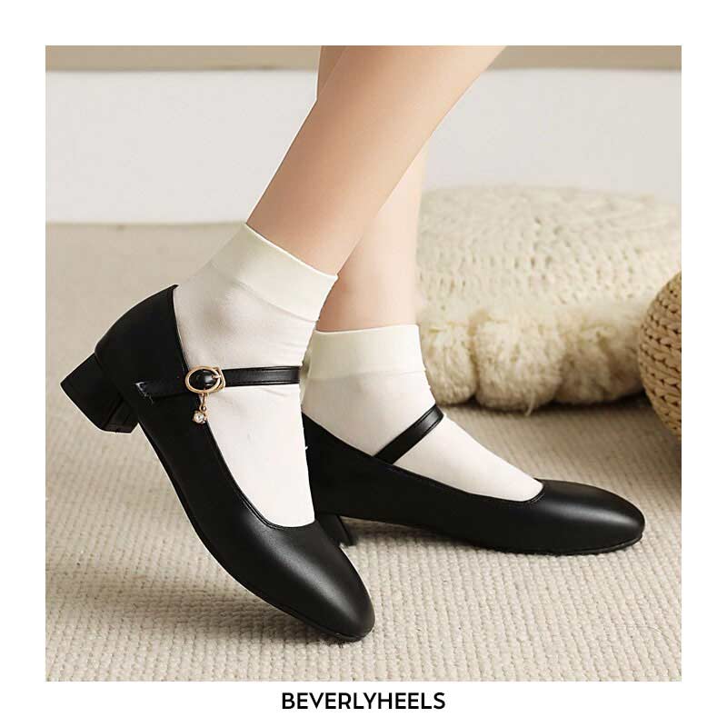 Round toe mary jane flats hot sale