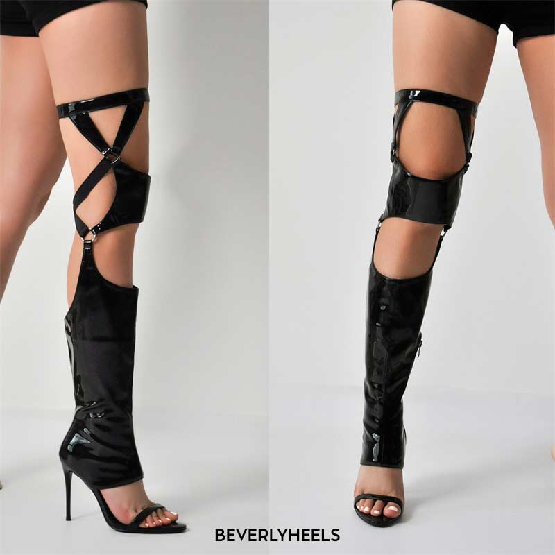 Onlymaker Women's Lace Up Over the Knee High Heels Strappy Gladiator Sandals  | eBay