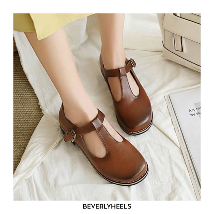 Emma Jones Round Toe T Strap Creepers Loafer Oxford Shoes - Saddle Brown in  Shoes & Flats - $