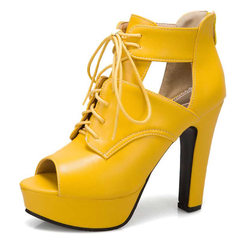 Yellow heel sale booties