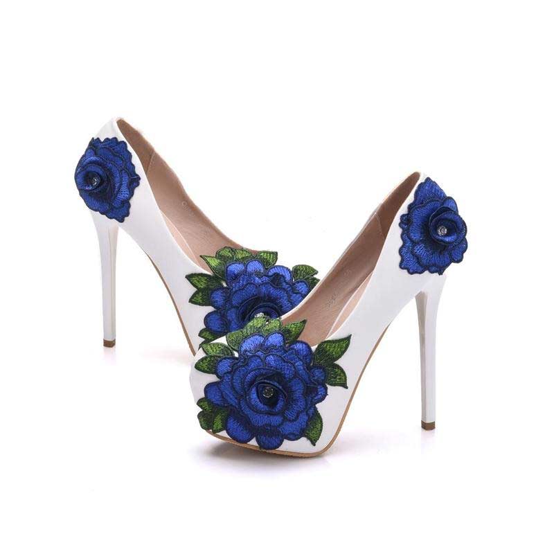 Royal blue clearance floral heels