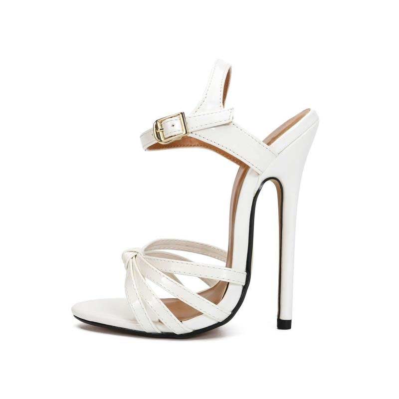 Emma Jones Stiletto Heels Ankle Straps Butterfly Knot Pumps - White in ...