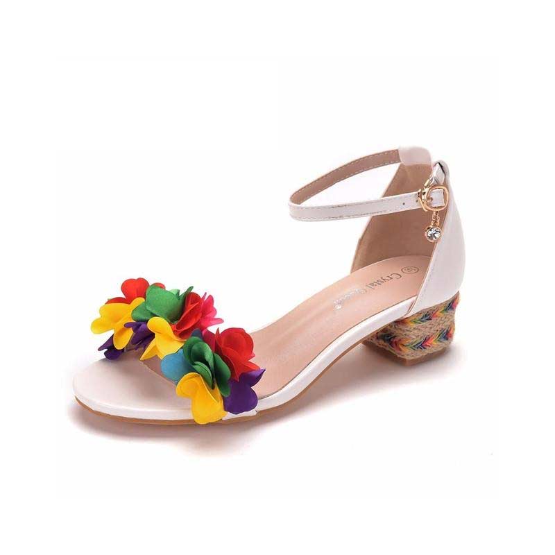 Lib Peep Toe Ankle Buckle Straps Low Wedges Heels Platforms Sandals Multicolor In Sexy Heels 0760