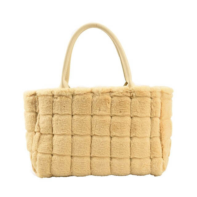 Emma Jones Plush Wooly Shopping Bucket Totebag Bags - Yellow in Bags ...