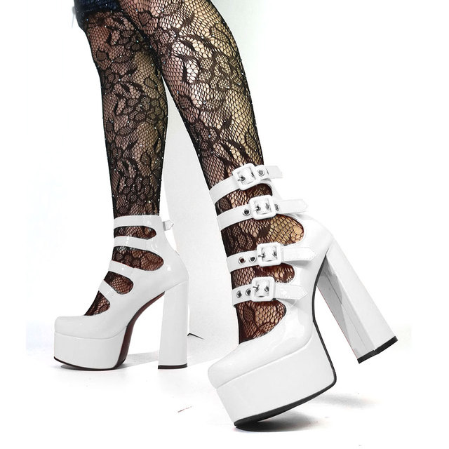 White Multi Cross Strap High Heel Shoes | Tajna Shoes – Tajna Club