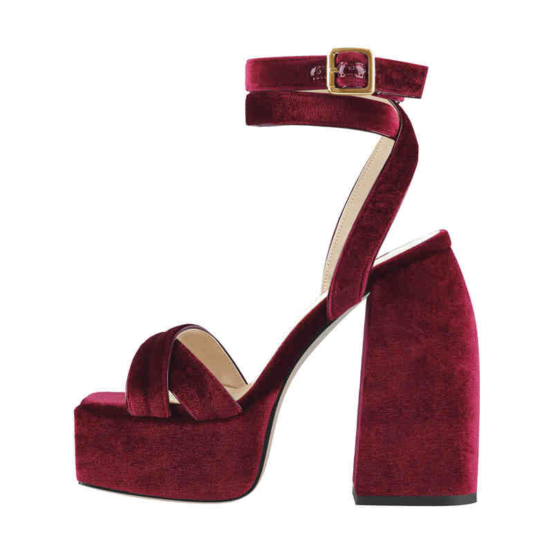 Burgundy open toe on sale heels