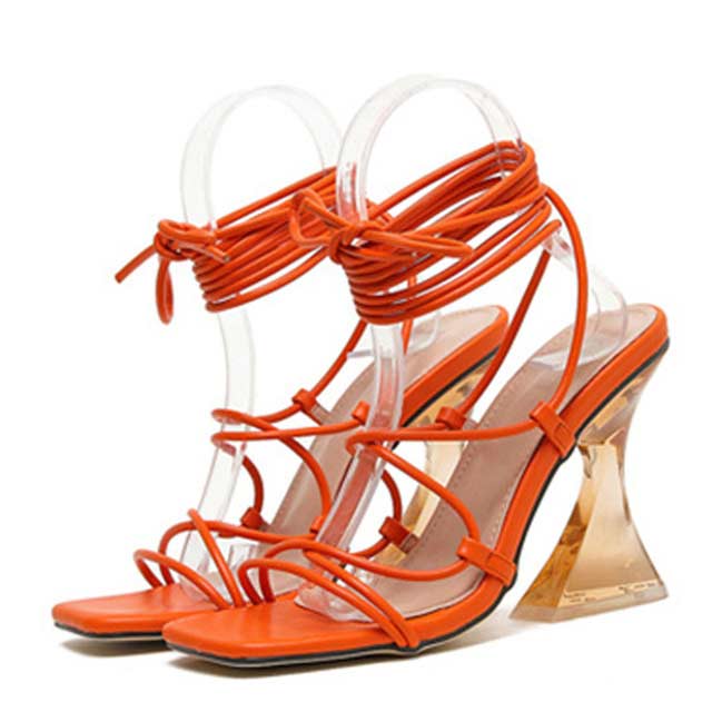 Orange gladiator online heels