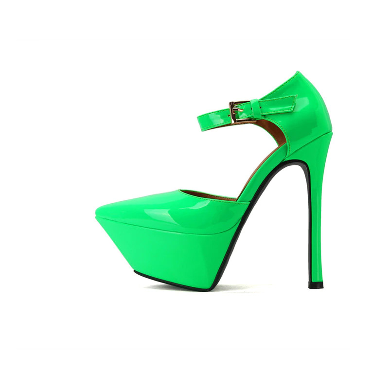 Emma Jones Pointed Toe Stiletto Heels Platforms Ankle Buckle Straps ...