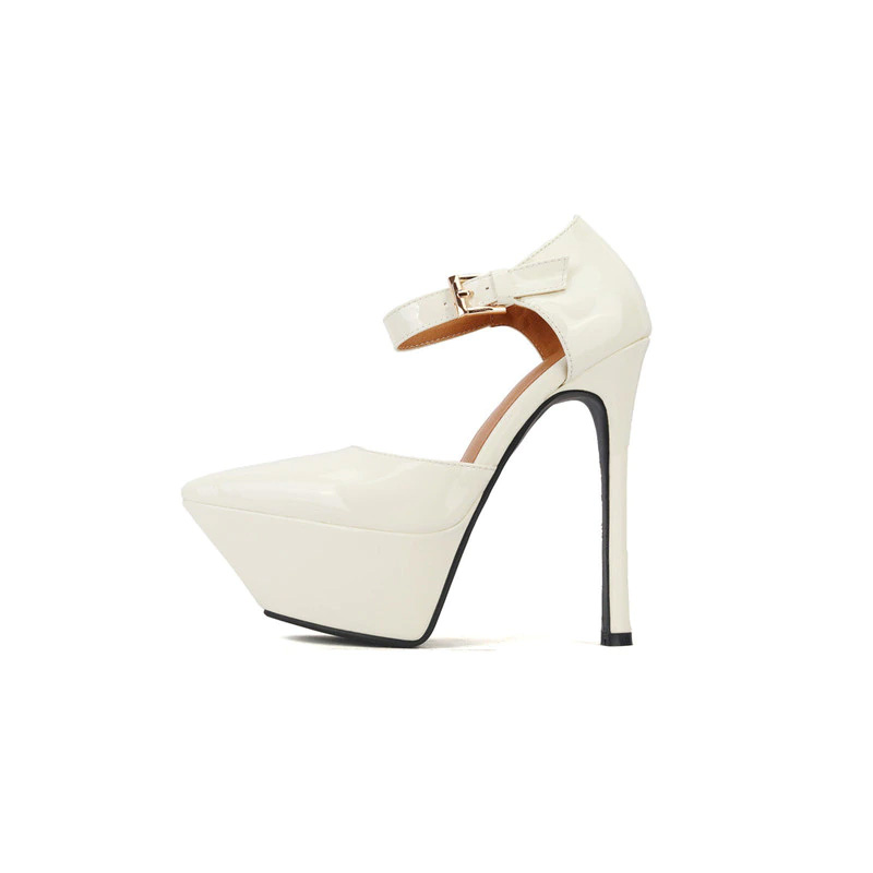 Emma Jones Pointed Toe Stiletto Heels Platforms Ankle Buckle Straps ...