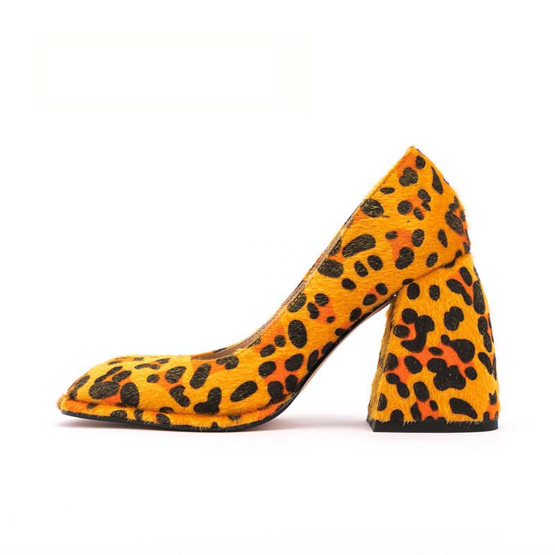 Orange Rattan Block Heel Sandals - CHARLES & KEITH US
