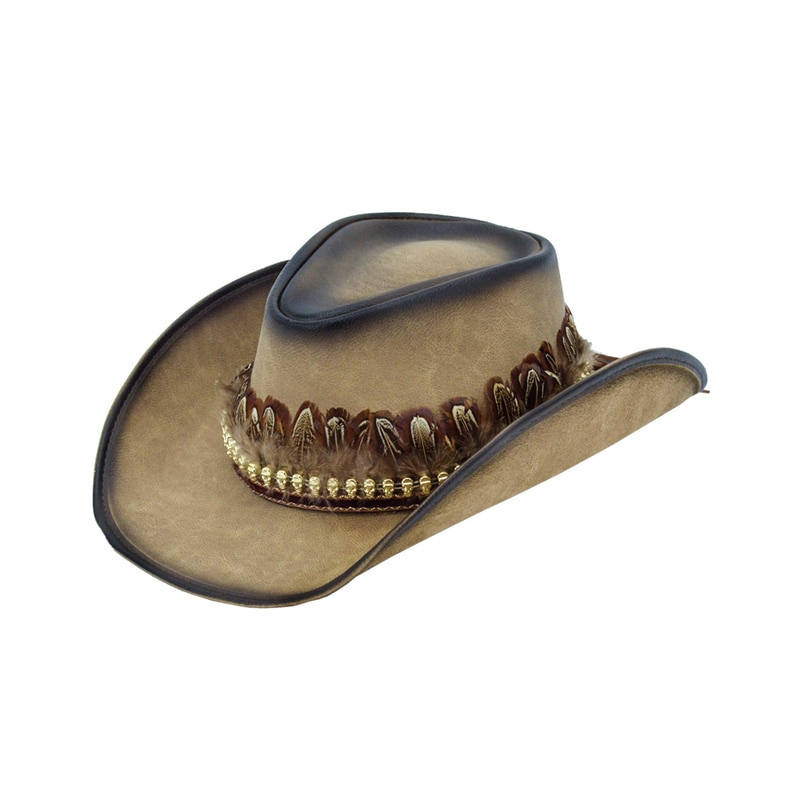 True West Western Native Feather Designed Cowboy Cowgirl Leather Hats ...