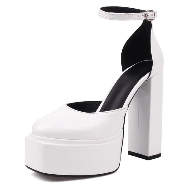 ASOS DESIGN Punch chunky platform high block heels in black velvet | ASOS