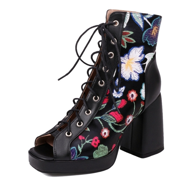 Red Print Heels - Ankle Strap Heels - Floral Print Heels - $28.00 - Lulus
