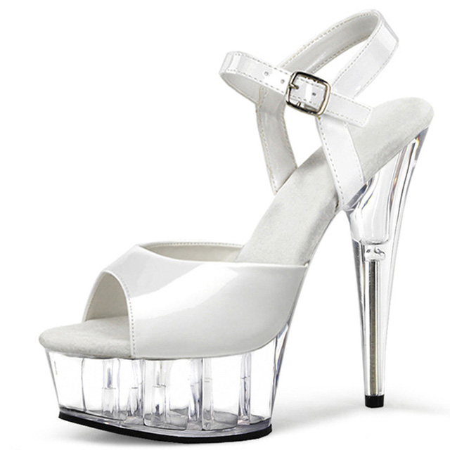 White hotsell clear pumps