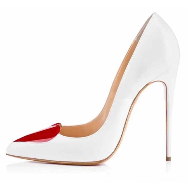 White patent outlet stilettos