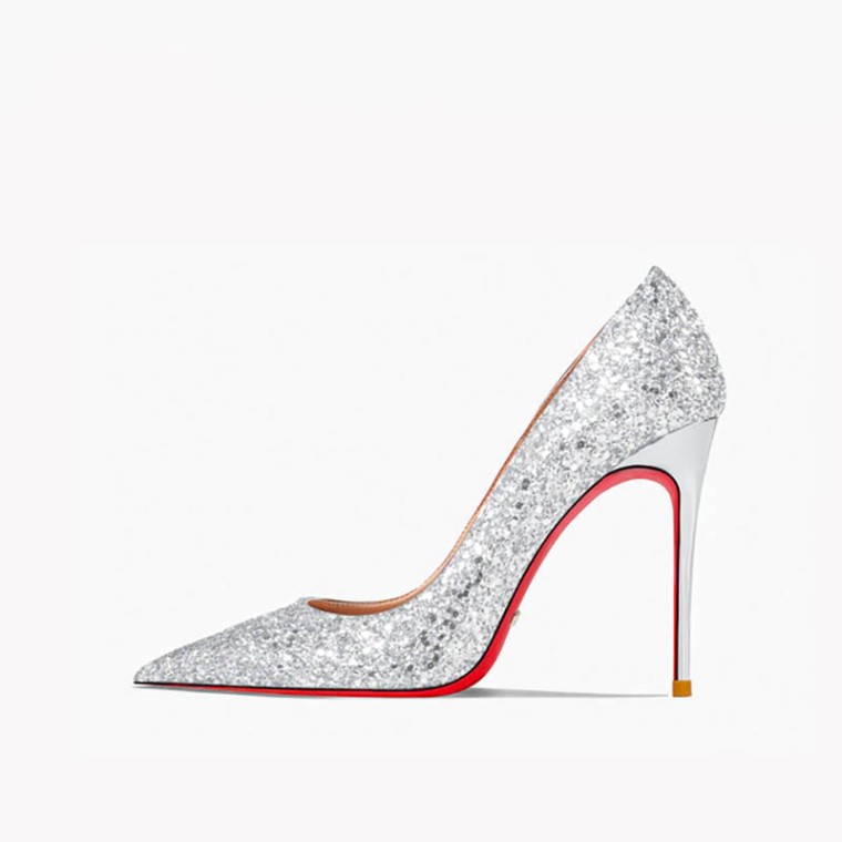 Glitter heels Dior Silver size 4 UK in Glitter - 39296057
