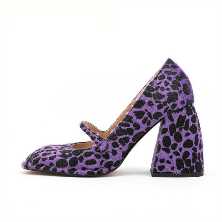 Purple chunky sales heel shoes