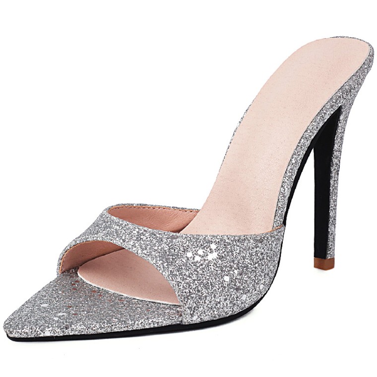 Christian Dior Songe Silver-Tone Leather D-Stiletto Pumps Point Toe Heels-Sz  40D | eBay