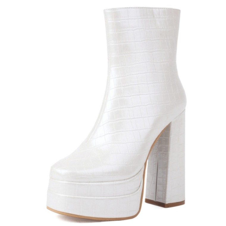 White round outlet toe ankle boots