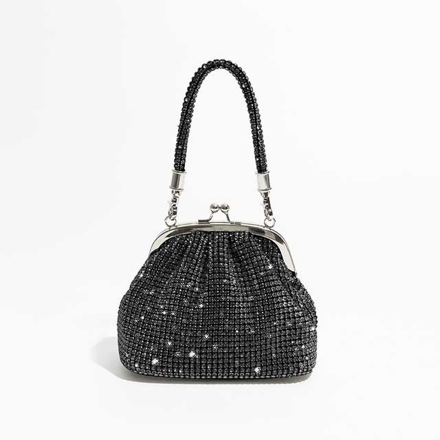 Rhinestone Chain Glitter Handbag Black