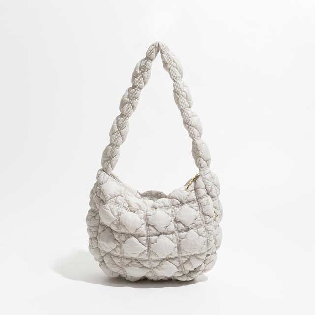 OVERSIZED QUILTED CROSSBODY BAG - Off-white - COS