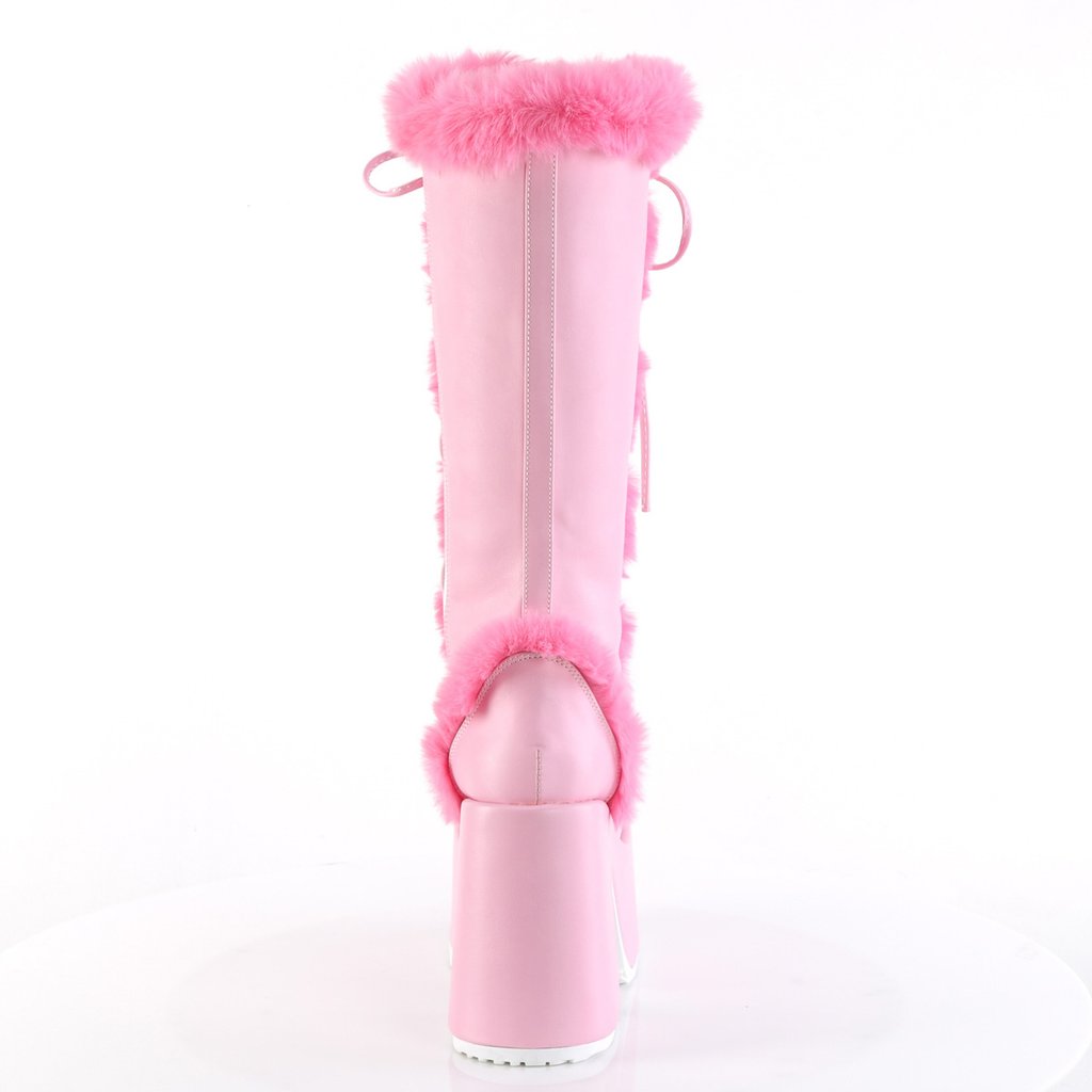 Pleaser Camel-311 - Baby Pink Vegan Leather Fur in Sexy Boots - $103.95