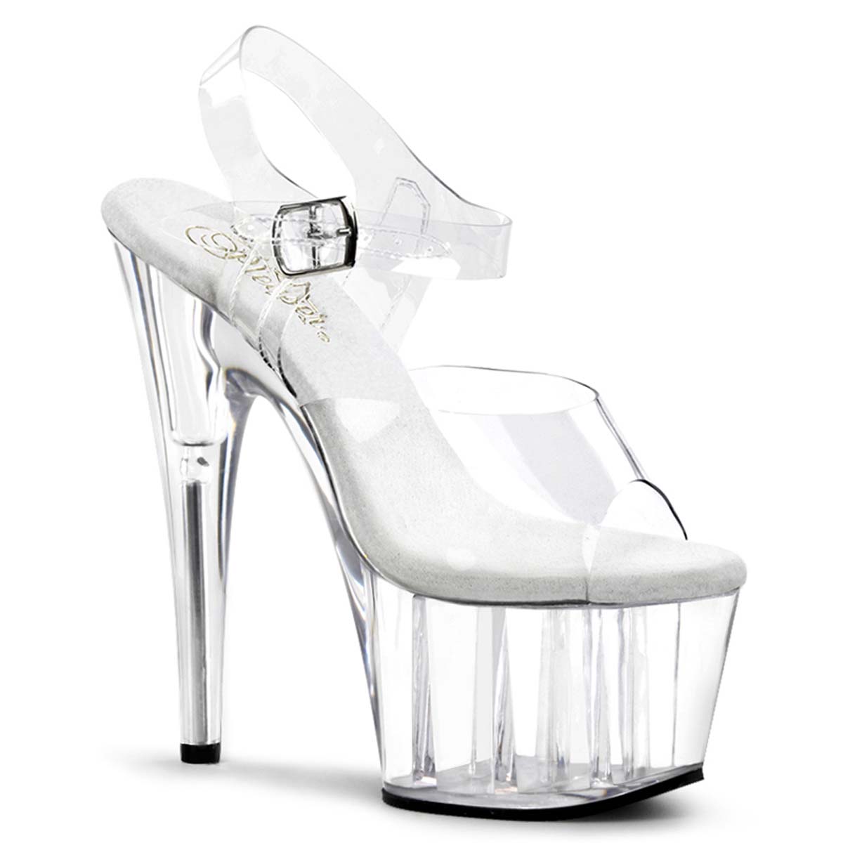 Pleaser Adore-708 - Clear/Clear in Sexy Heels & Platforms - $53.95