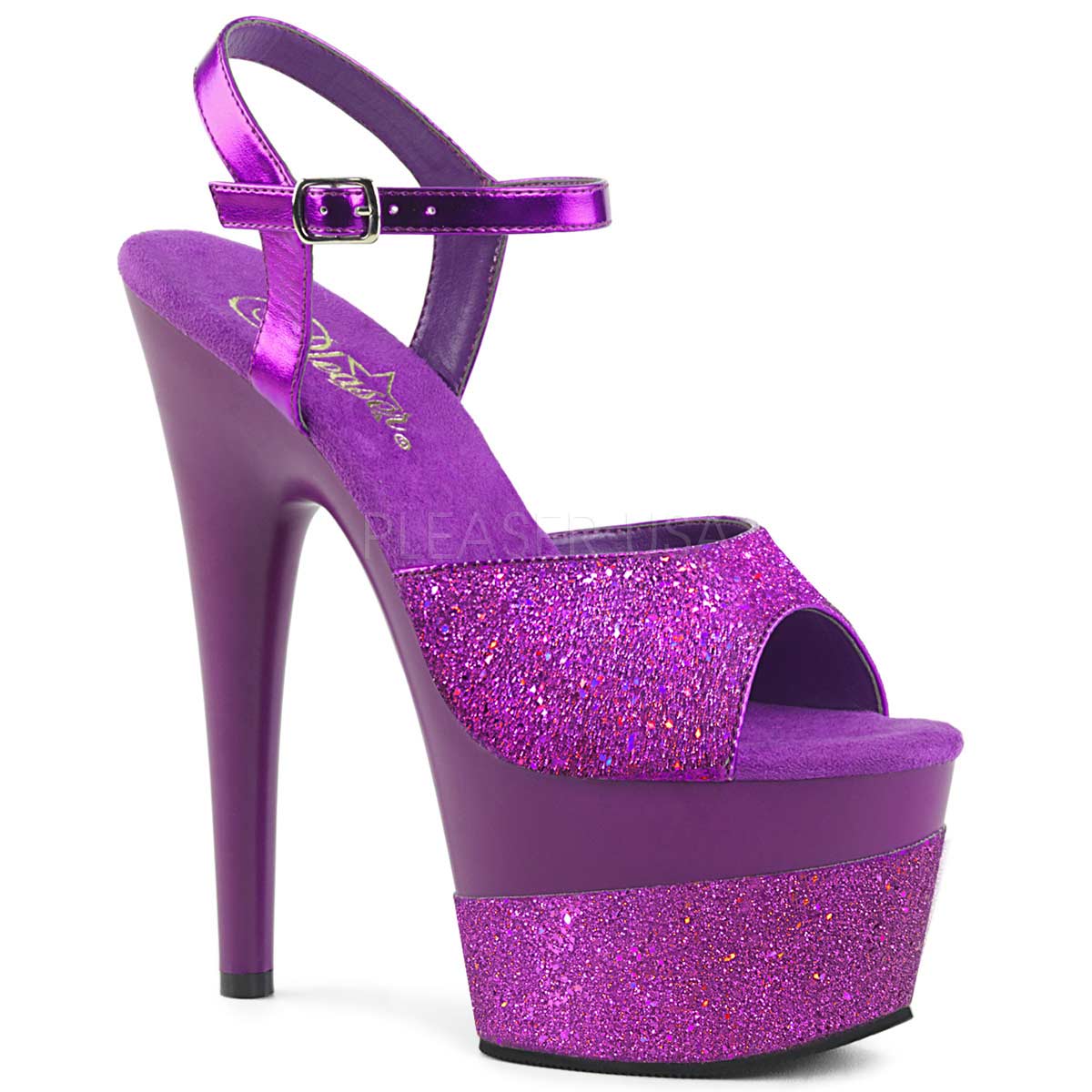 Pleaser Adore-709-2G - Purple Multi Glitter Glitte in Sexy Heels ...