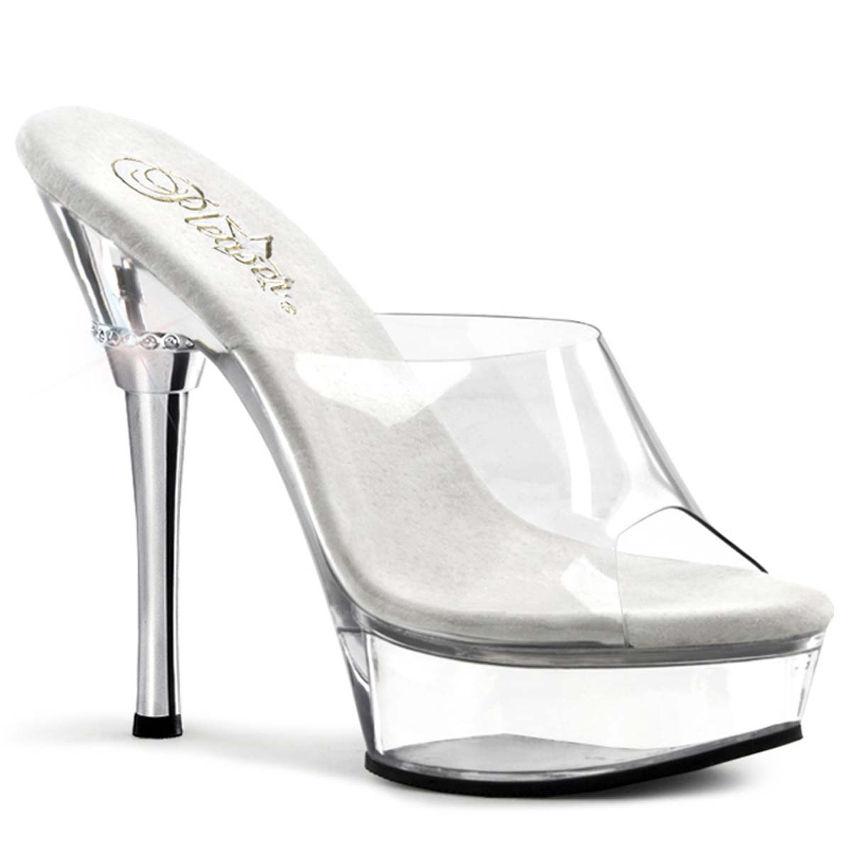 Pleaser Allure-601 - Clear/Clear in Sexy Heels & Platforms - $53.95