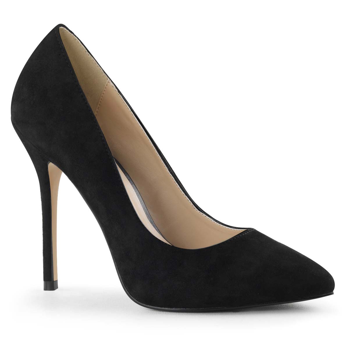 Pleaser Amuse-20 - Black Suede in Sexy Heels & Platforms - $41.35