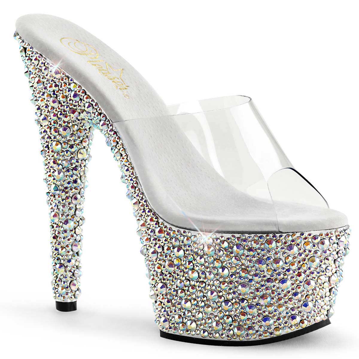 Pleaser Bejeweled 701ms Clear Silver Multi Rhinestones In Sexy Heels And Platforms 123 95