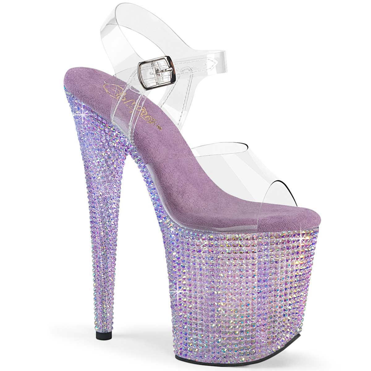 Pleaser Bejeweled-808RRS - Lavender Rhinestones in Sexy Heels & Platforms -  $125.95